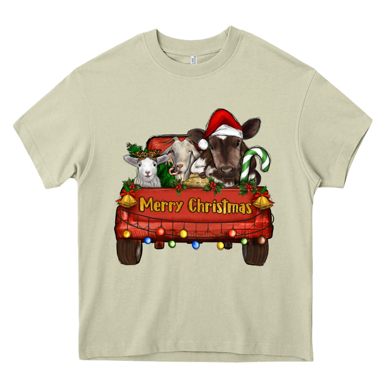 Merry Christmas Truck Animals Heavy Core Tee by RanaPortraitStore | Teevron