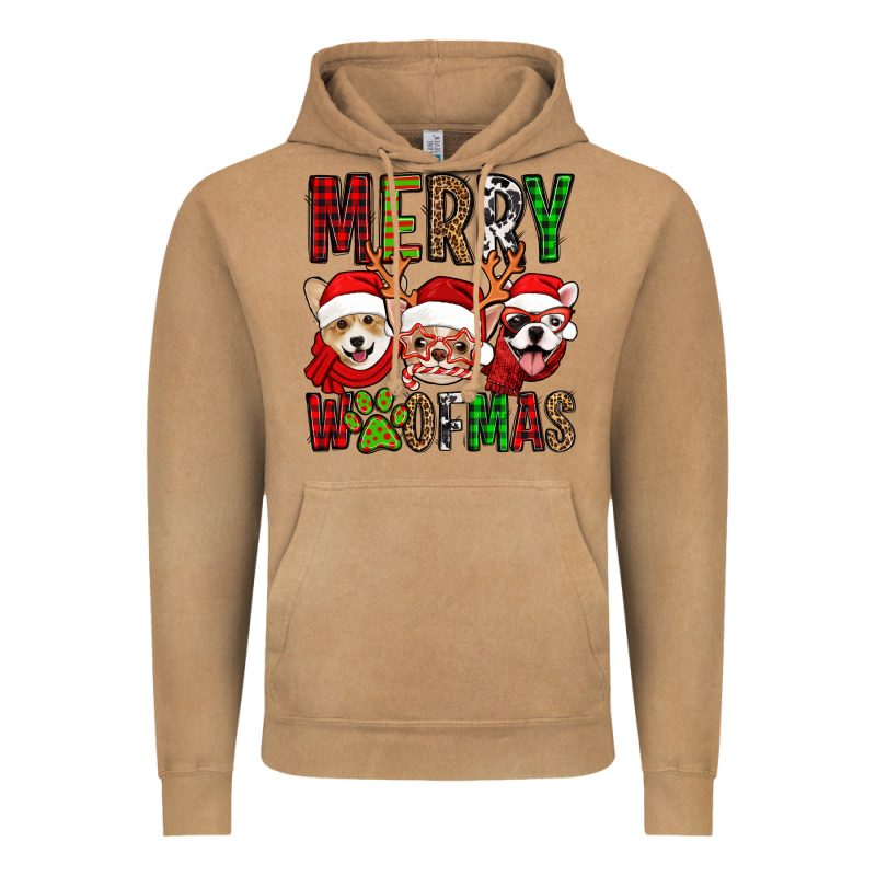 Merry Woofmas Dogs Vintage Hoodie by Jasminsmagicworld | Teevron