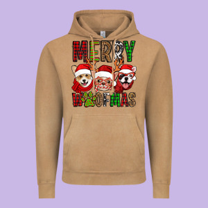 Merry Woofmas Dogs Vintage Hoodie Designed By Jasminsmagicworld