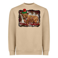 Mushroom merry christmas highland cow Heavyweight Sweatshirt - BarkalooDesign