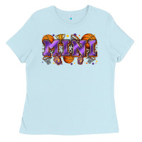 Baby Blue mini basketball Ladies Tee - Zillion Design Studio