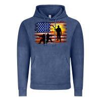 Vintage Denim american flag soldier sunset Vintage Hoodie - JahusDesignShop