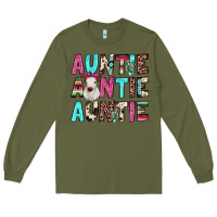Army Green auntie heifer cactus Long Sleeve Tee - JahusDesignShop