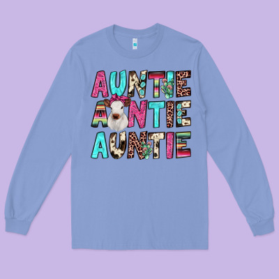 Auntie Heifer Cactus Long Sleeve Tee Designed By Jahusdesignshop