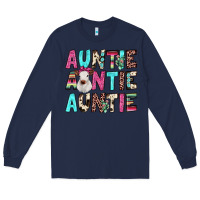 Navy auntie heifer cactus Long Sleeve Tee - JahusDesignShop