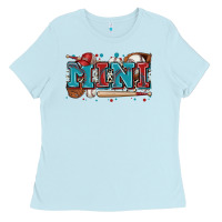Baby Blue mini baseball Ladies Tee - Zillion Design Studio