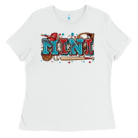 White mini baseball Ladies Tee - Zillion Design Studio
