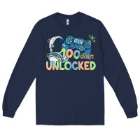 Navy level 100 days unlocked Long Sleeve Tee - MaliasSmallBusiness