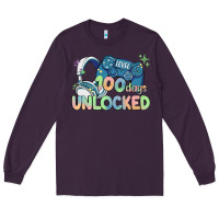 Plum level 100 days unlocked Long Sleeve Tee - MaliasSmallBusiness