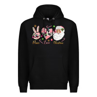 Black Peace love pink Christmas Premium Hoodie - NancyCooperArtShop