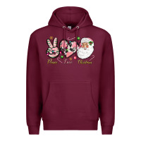 Burgundy Peace love pink Christmas Premium Hoodie - NancyCooperArtShop