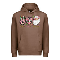 Chestnut Peace love pink Christmas Premium Hoodie - NancyCooperArtShop