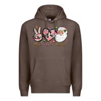 Coffee Peace love pink Christmas Premium Hoodie - NancyCooperArtShop