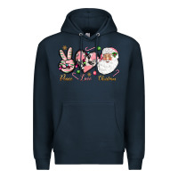 Navy Peace love pink Christmas Premium Hoodie - NancyCooperArtShop