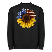 Black american flag sunflower Heavyweight Sweatshirt - Jasminsmagicworld