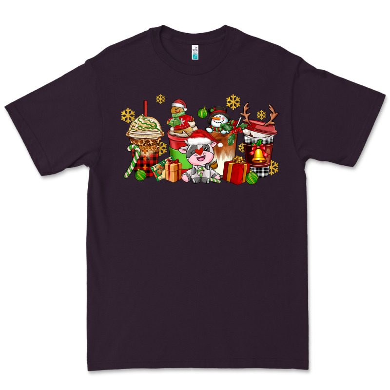 Christmas Cow Coffee Cups Premium Tee by AdoDesignShop | Teevron