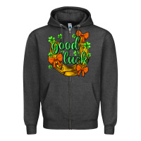 Charcoal Heather St.Patrick's Good Luck Zipper Hoodie - BundleAndBundleShop