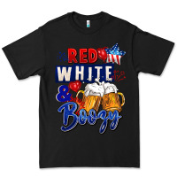 Black Red white and boozy 4th of july Premium Tee - CowGirlArtShop