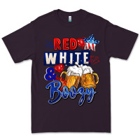 Plum Red white and boozy 4th of july Premium Tee - CowGirlArtShop