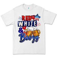 White Red white and boozy 4th of july Premium Tee - CowGirlArtShop