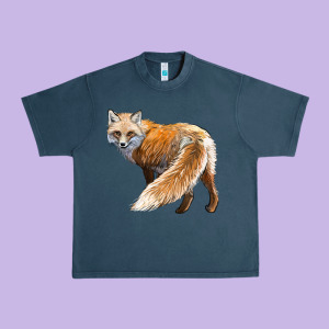 Red Fox Urban Heavy Tee Designed By Lillyallendesigns