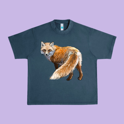 Red Fox Urban Heavy Tee Designed By Lillyallendesigns