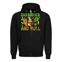 Black Shamrock and roll Zipper Hoodie - BundleAndBundleShop