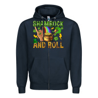 Navy Shamrock and roll Zipper Hoodie - BundleAndBundleShop