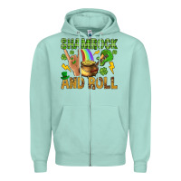 Seafoam Shamrock and roll Zipper Hoodie - BundleAndBundleShop