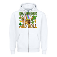 White Shamrock and roll Zipper Hoodie - BundleAndBundleShop