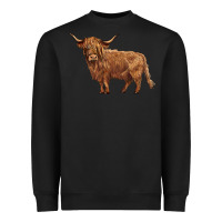 Black highland cow Heavyweight Sweatshirt - BarkalooDesign