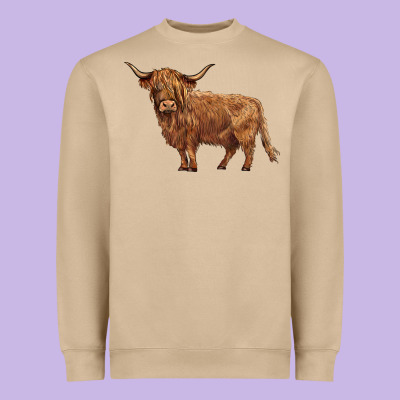Highland Cow Heavyweight Sweatshirt Designed By Barkaloodesign