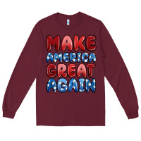 Burgundy make america great again Long Sleeve Tee - MaliasSmallBusiness