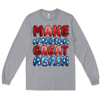 Heather Grey make america great again Long Sleeve Tee - MaliasSmallBusiness