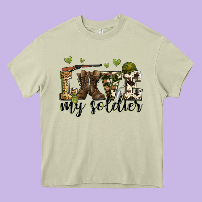 Love My Soldier Heavy Core Tee Designed By Zillion Design Studio