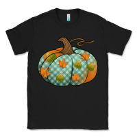 Black blue plaid autumn pumpkin Classic Tee - Jasminsmagicworld