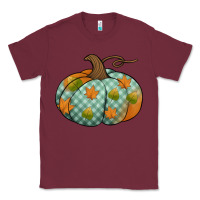 Burgundy blue plaid autumn pumpkin Classic Tee - Jasminsmagicworld