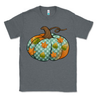 Charcoal Heather blue plaid autumn pumpkin Classic Tee - Jasminsmagicworld