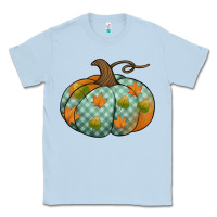 Dusty Blue blue plaid autumn pumpkin Classic Tee - Jasminsmagicworld
