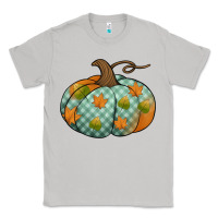Blue Plaid Autumn Pumpkin Classic Tee | Teevron