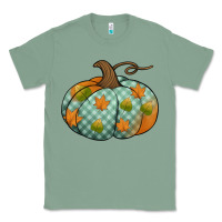 Sage blue plaid autumn pumpkin Classic Tee - Jasminsmagicworld