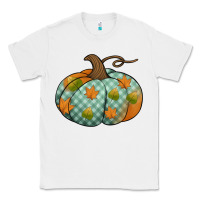 White blue plaid autumn pumpkin Classic Tee - Jasminsmagicworld