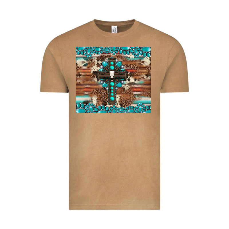 Gemstone And Cross With Cowhide Vintage Tee by Artiststas | Teevron