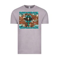 Vintage Zinc gemstone and cross with cowhide Vintage Tee - Artiststas