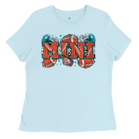 Baby Blue mini American football Ladies Tee - Zillion Design Studio