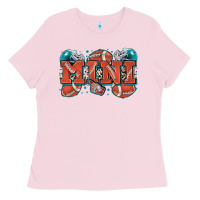 Bubblegum Pink mini American football Ladies Tee - Zillion Design Studio