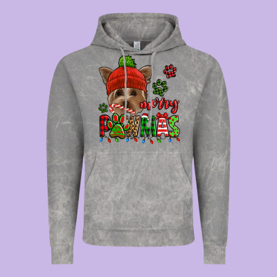 Merry Pawmas Christmas Yorkie Vintage Hoodie Designed By Jasminsmagicworld