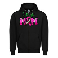 Black Football Mom Breast Cancer Zipper Hoodie - BundleAndBundleShop