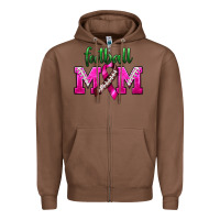 Chestnut Football Mom Breast Cancer Zipper Hoodie - BundleAndBundleShop