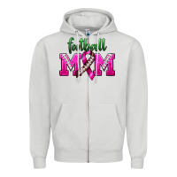 Dove Grey Football Mom Breast Cancer Zipper Hoodie - BundleAndBundleShop